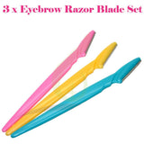 Cara facial de las mujeres Maquinilla de afeitar Cejas Recortadoras Cuchillas Máquina de afeitar 3pcs