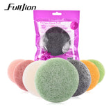 Fulljion Forma redonda Konjac Esponja Cosmética Puff Limpieza de la cara Esponja Konjac Puff Limpiador Facial Limpiador Facial Flutter 1 unids