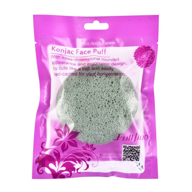 Fulljion Forma redonda Konjac Esponja Cosmética Puff Limpieza de la cara Esponja Konjac Puff Limpiador Facial Limpiador Facial Flutter 1 unids