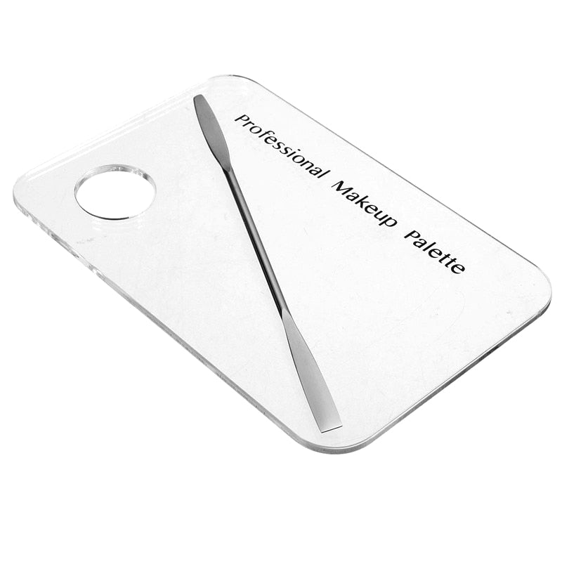 Paleta de maquillaje Claro Acrílico Clavo Estampado Placas Esmalte en gel Mezcla Base Sombra de ojos Varilla de acero inoxidable Manicura