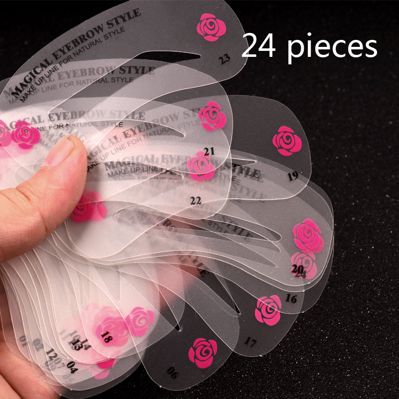 24 estilos de aseo de cejas Stencil Kit de herramientas de bricolaje belleza plantilla de ceja plantilla para las mujeres herramientas de belleza accesorios