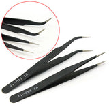 Moda Nail Art Acrílico Herramienta de Recolección de Geles Rhinestones Gema Decoración Negro Pinzas de Pestañas DIY mano clip 1.0 MM